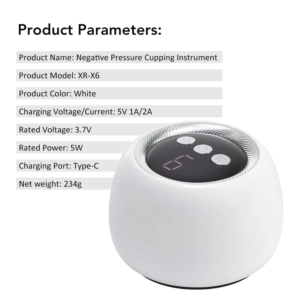 USB Rechargeable Abdominal Massager for Hot Compress and Adjustable Guasha Cuppi