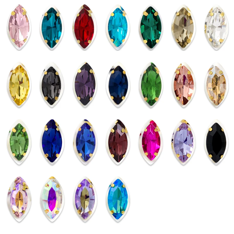 280 Strass à Coudre En Verre - Griffe Argentée, Dos Plat - 7 Tailles De 4 à 10 Mm - Pour Couture Et Décoration
