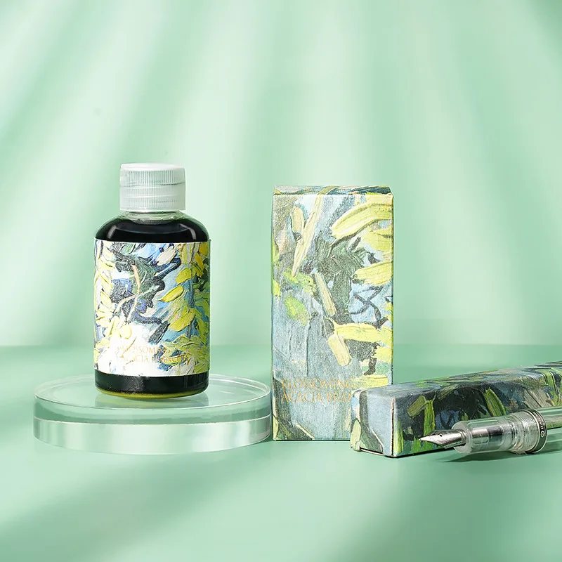 50ml 펜 잉크 비탄소 높은 유동성 및 막힘 없음 서명 및 서예 쓰기를 위한 빠른 건조