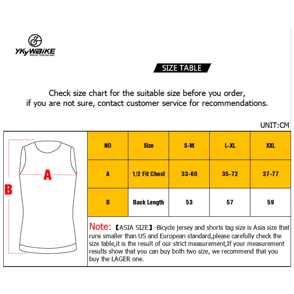 YKYWBIKE Cycling Vest High Elastici Cycling Base Layer Jersey MTB Road Bike Bicycle Vest Running Sport Cycling Underwear 4Color 6