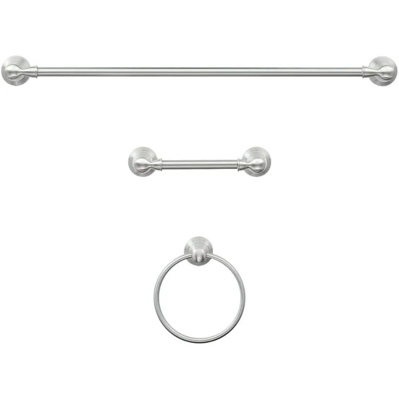 3-Piece Bath Accessory Kit in Brushed Nickel