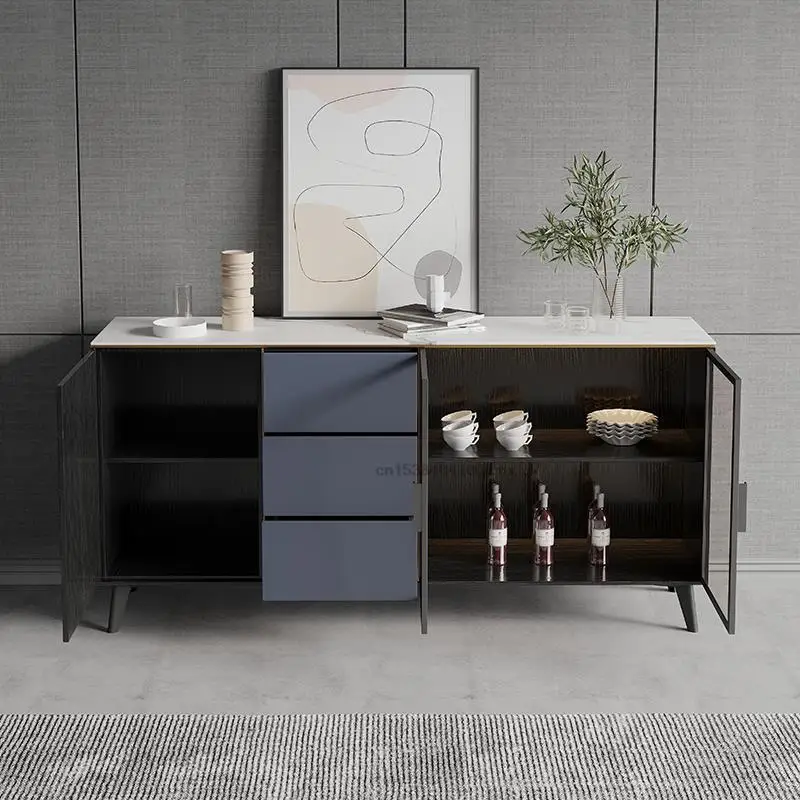 Nordic Rock Board Sideboard For Dining Room Modern Minimalist Storage Cabinet Tea Cabinet Living Room Wall Cupboard Household