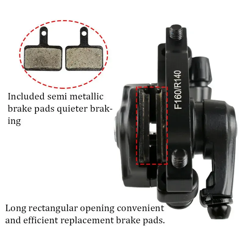 Bicycle disc brake Caliper 160mm Front/rear Line Pulling Disc Brake Aluminum Alloy Mechanical Brakes Calipers MTB Part