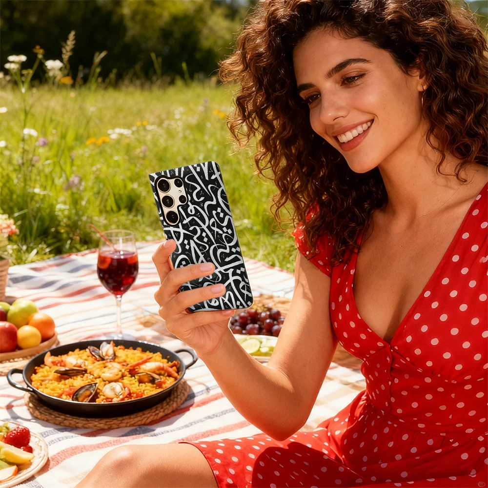 Casegame Shockproof Double Layer Phone Case with Arabic Calligraphy Print