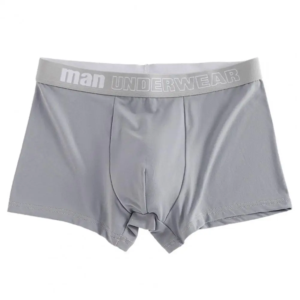 Men U Convex Pouch Boxer Trunks Solid Underwear Male Breathable