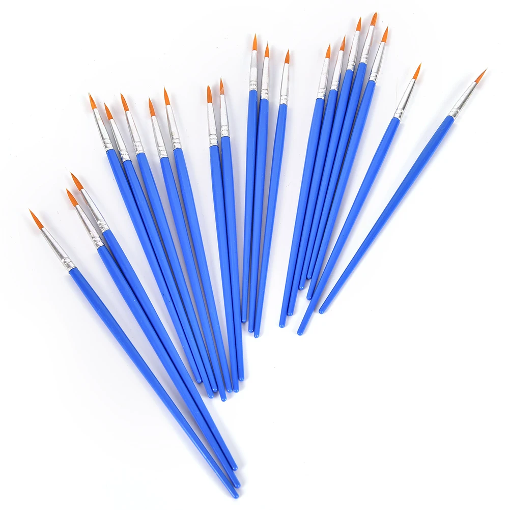 

10Pcs Highquality Nylon Hair Artist Paint Brush Acrylic Watercolor Round Fine Hand Point Tip