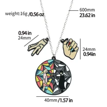  Wednesday Addams Necklace Birthday Party Decoracion Pendant Jewelry Bonus Holiday Gift Cosplay Props 