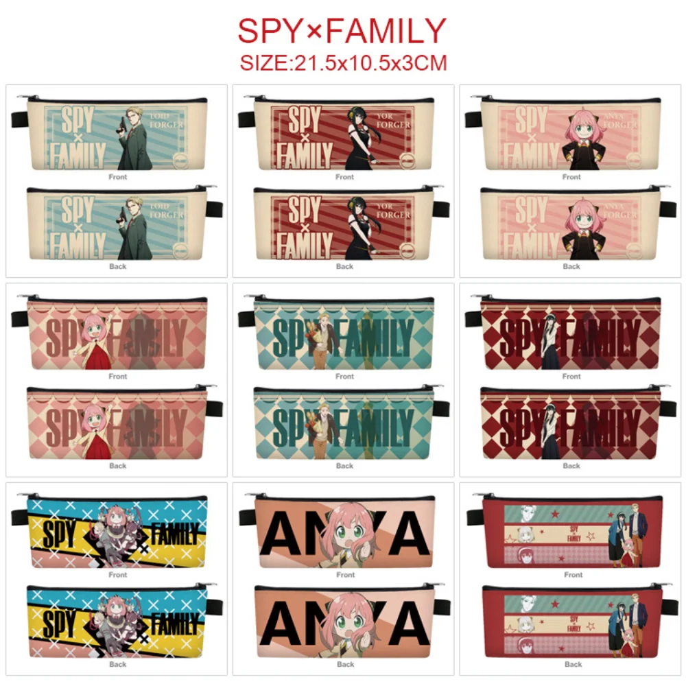 

SPY×FAMILY Cartoon PU Pencil Bag Boys Girls Anime Small Pen Bag School Supplies Layer Storage Bags