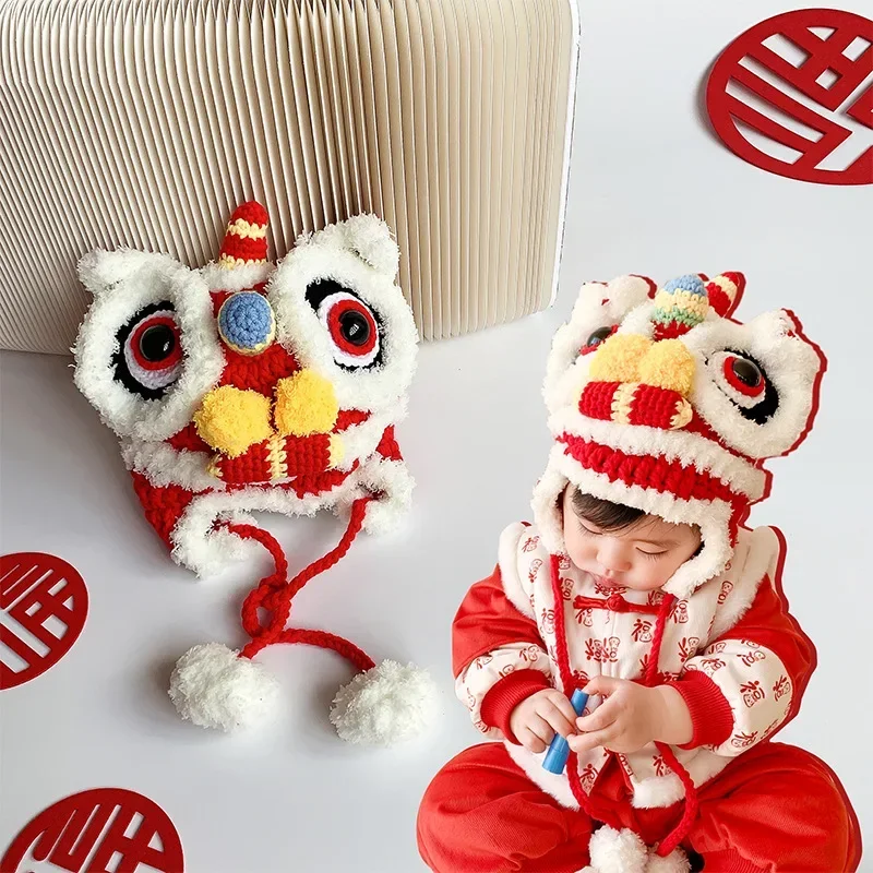 NEW Chinese Traditional Tiger Hat For Baby Kids Chinese New Year Outfit Birthday Gift Winter