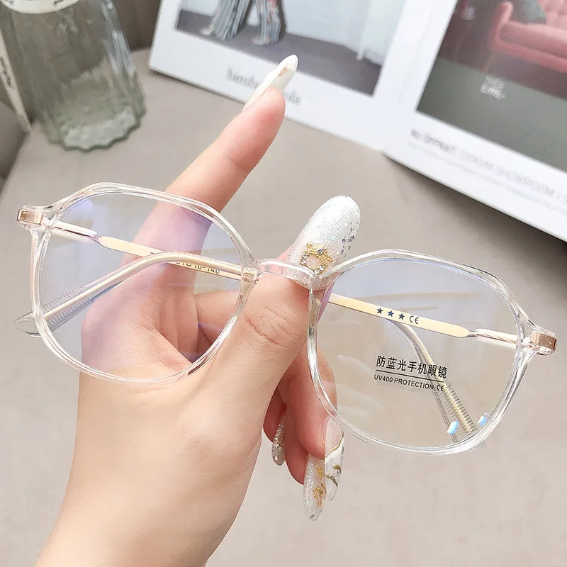 Clear Myopia Glasses Women Men Anti Blue Light Nearsighted Eyewear Transparent Round Frame Prescription Eyeglasses 0 To -600 2