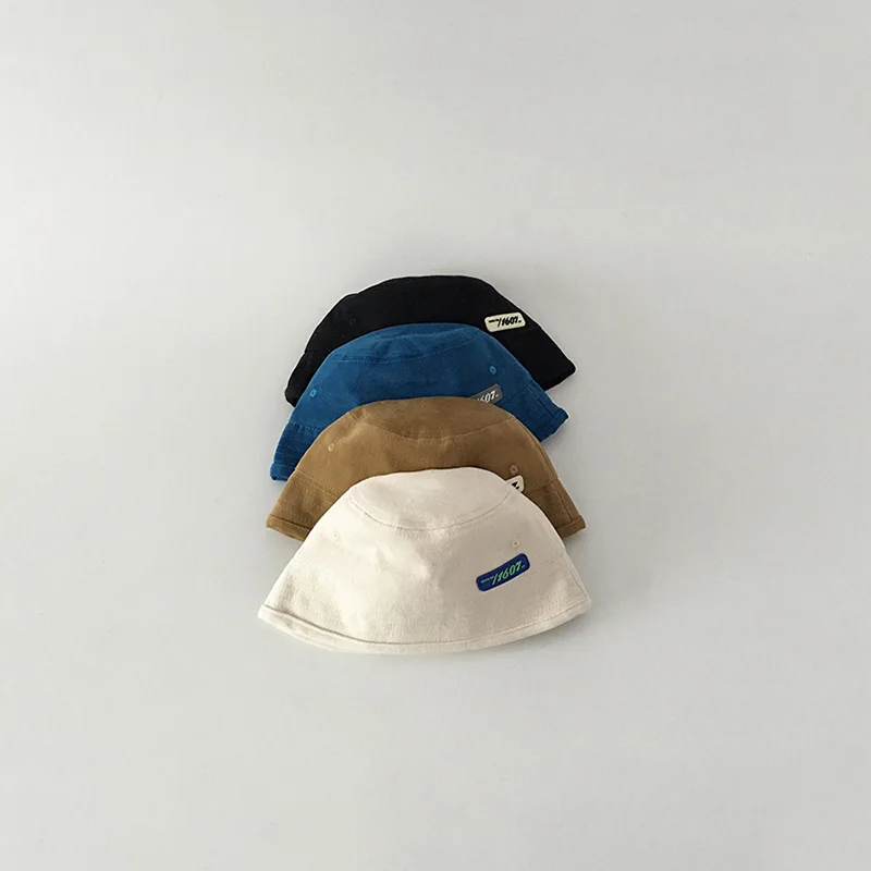 Solid Color Baby Bucket Hats Korean INS Toddler Fisherman Cap Boy Girl Spring Summer Kids Sunscreen Panama Sun Hats