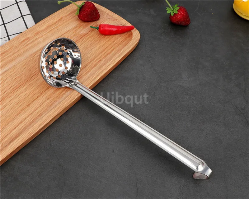 Stainless Steel Long Handle Ladle Serving Spoon Big Round Dinner soup Scoop Buffet Creative Kitchen Cooking Utensils Tableware