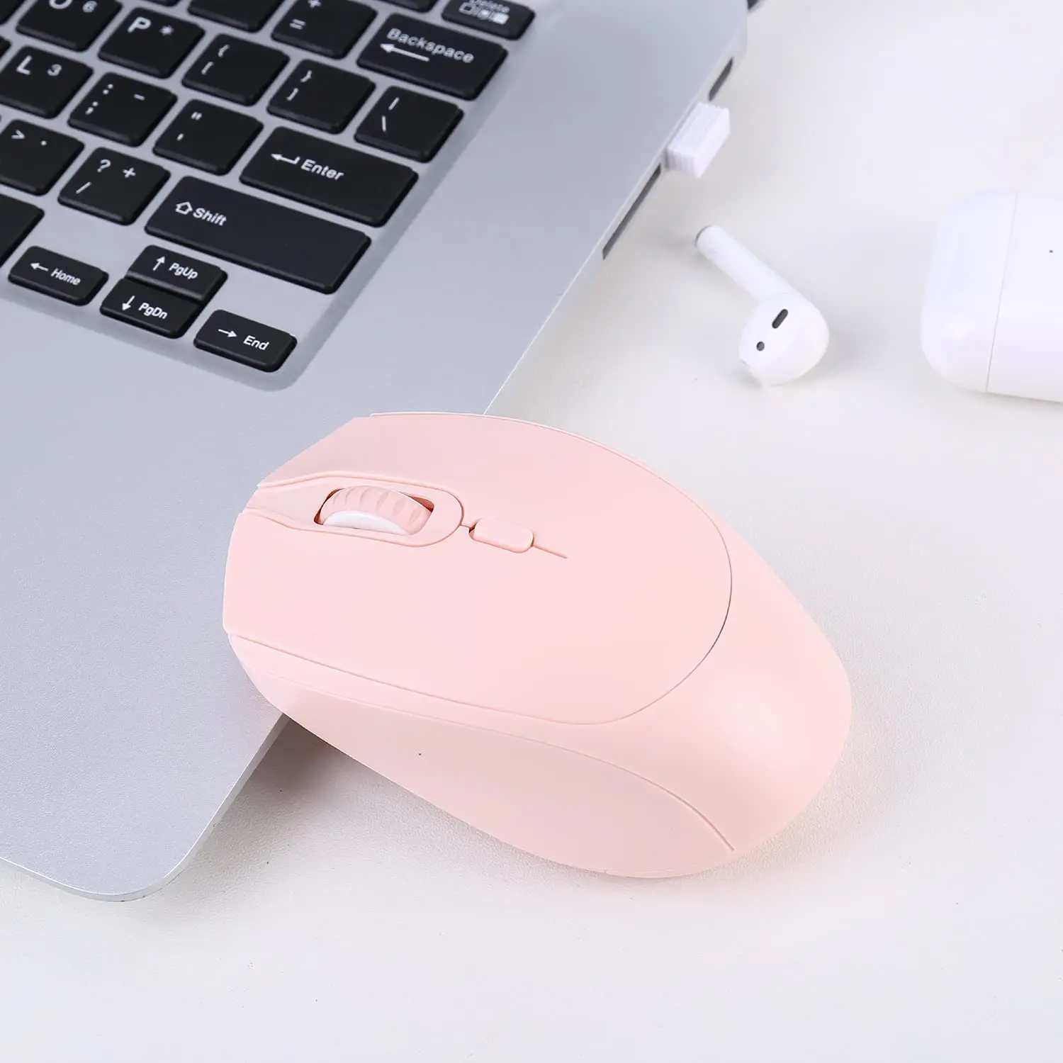 Wireless Mouse 2.4G with USB Receiver Portable Computer Mouse for PC Tablet Laptop (Pink) gaming mouse for large hands