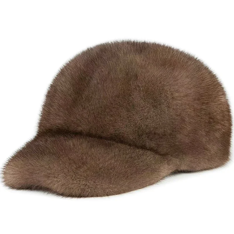 Kunstfell-Baseballkappe Weiche Warme Wintermütze Unstrukturierte Klassische Gebogene Krempe Lässiger Street-Style Verstellbare Passform für Damen – Detail 10