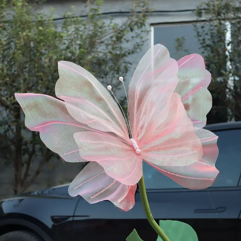 

50cm Large-scale Silk Butterfly Window Show Hotel Ornaments Festive Party Supplies Road Guidance Background Butterfly
