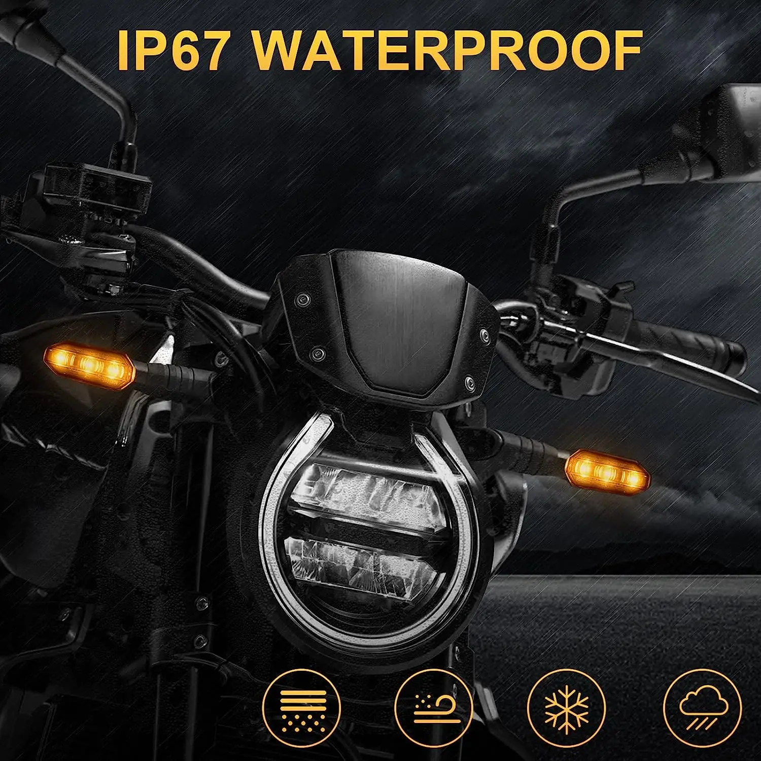รูปสินค้า ไฟเลี้ยว LED 12V สีเหลืองอมส้ม สำหรับรถจักรยานยนต์