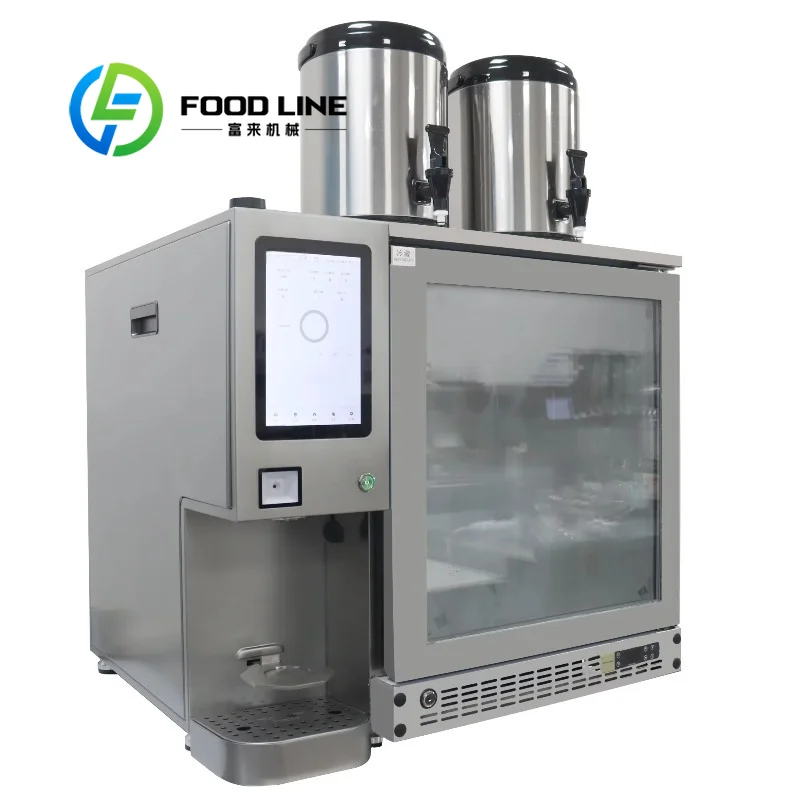 Commercial Vertical Bubble Tea Maker Intelligent Touch Screen Pearl Boiling Beverage Mixing Machine For Milk Tea Shop
