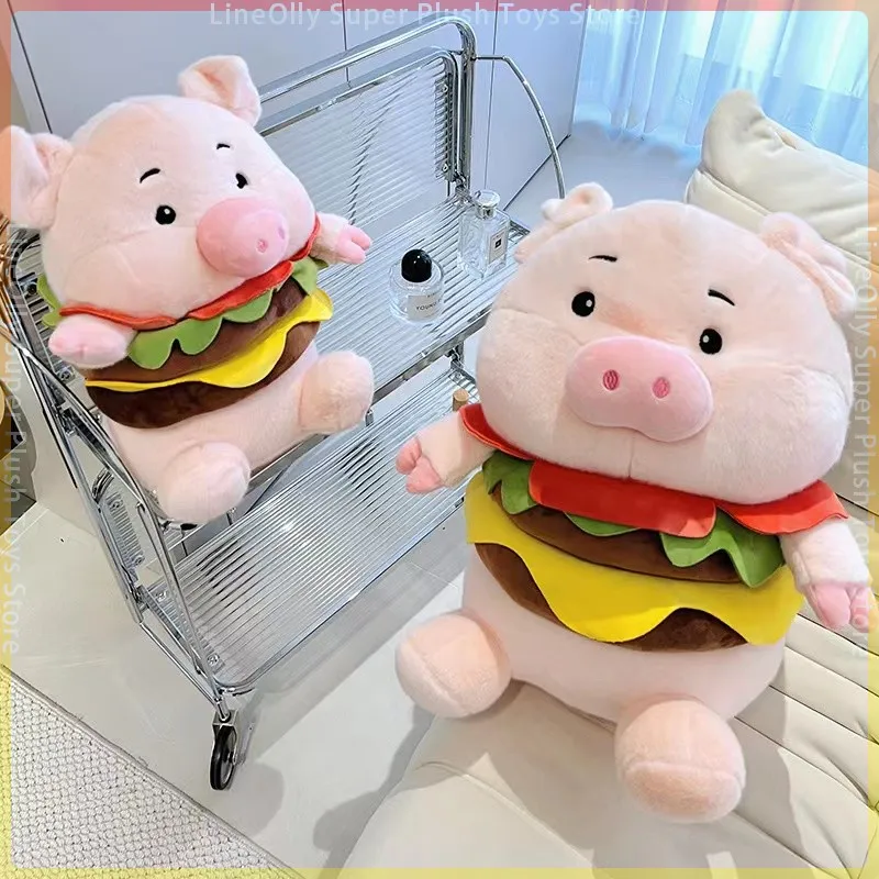 

Creative Funny Hamburger Pig Plush Pillow Simulation Plush Food Bread Toast Stuffed Burger Dog Toys Soft Cushion for Girls Gifts