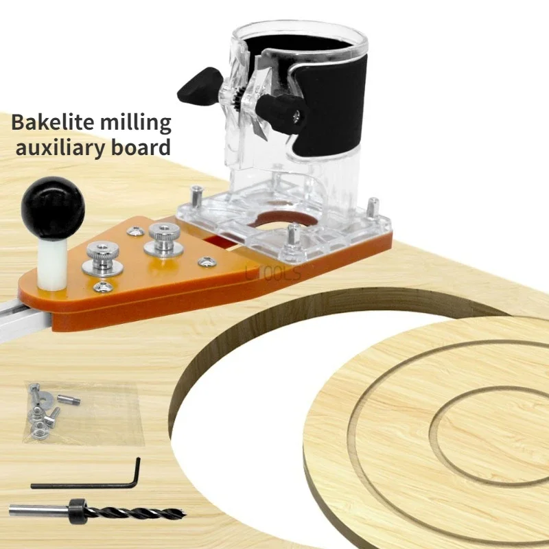 Bakelite Milling Round Balance Plate Guide Rail Small Gong Machine Base Plate Slotting Chamfering Flip Board Woodworking Tools