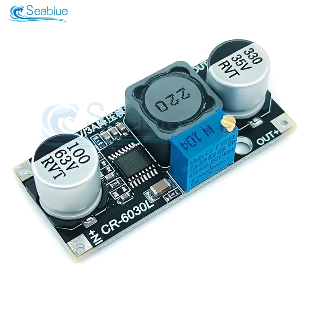 LM2596 60V 3A Step-down power module DC 12/24V to 3.3/5/12/24V 2-34V 3-32V Adjustable Buck Converter Module Voltage Regulators Voltage Regulator Voltage Converter Power Module