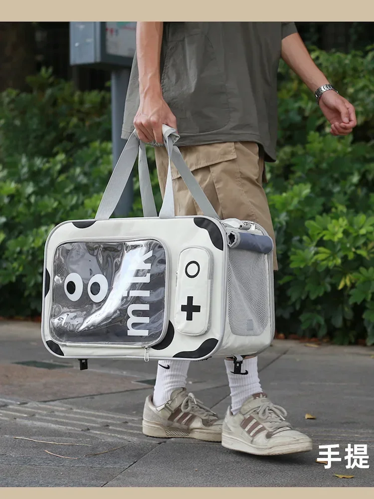 Small animal carrier Portable Luggage pets cat bag with wheels Foldable cat carrier pet backpack Outing backpack