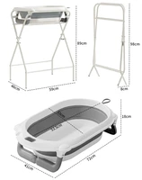 Foldable Baby Bath Tub Folding Washing Tub 2 In 1 Shower with Thermometer Bathtub Portable Collapsible Indoor Outdoor