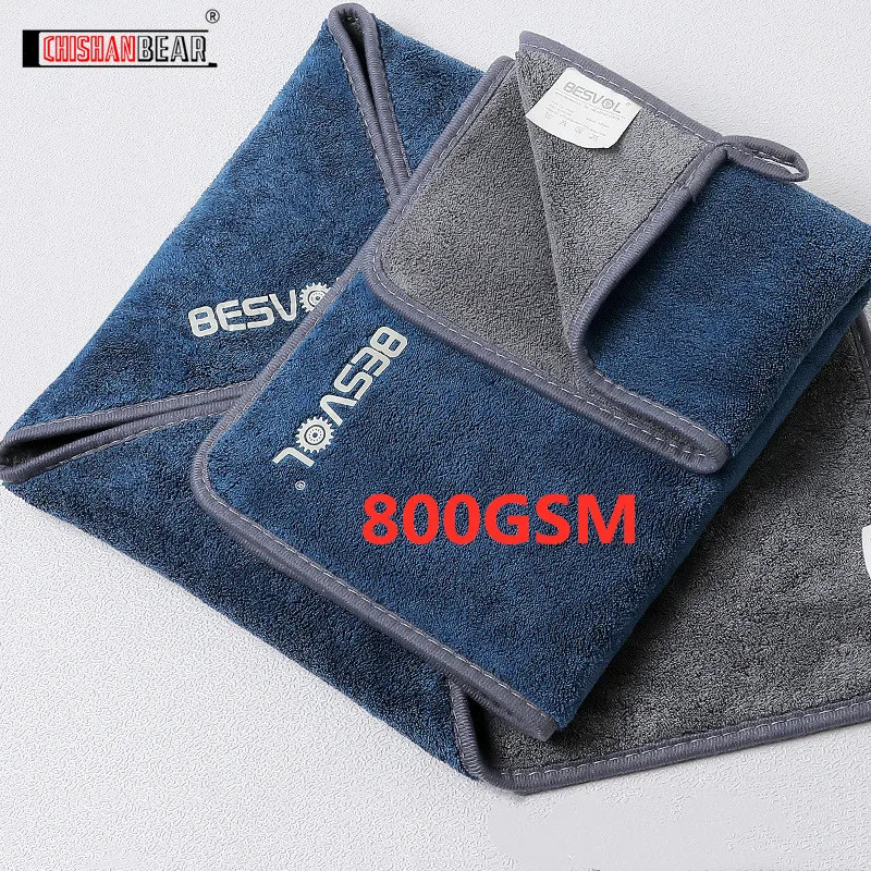 800GSM Coral Fleece Microfiber Car Accessories Absorbent Car Cleaning Detailing Cloth Auto Care Drying Towels