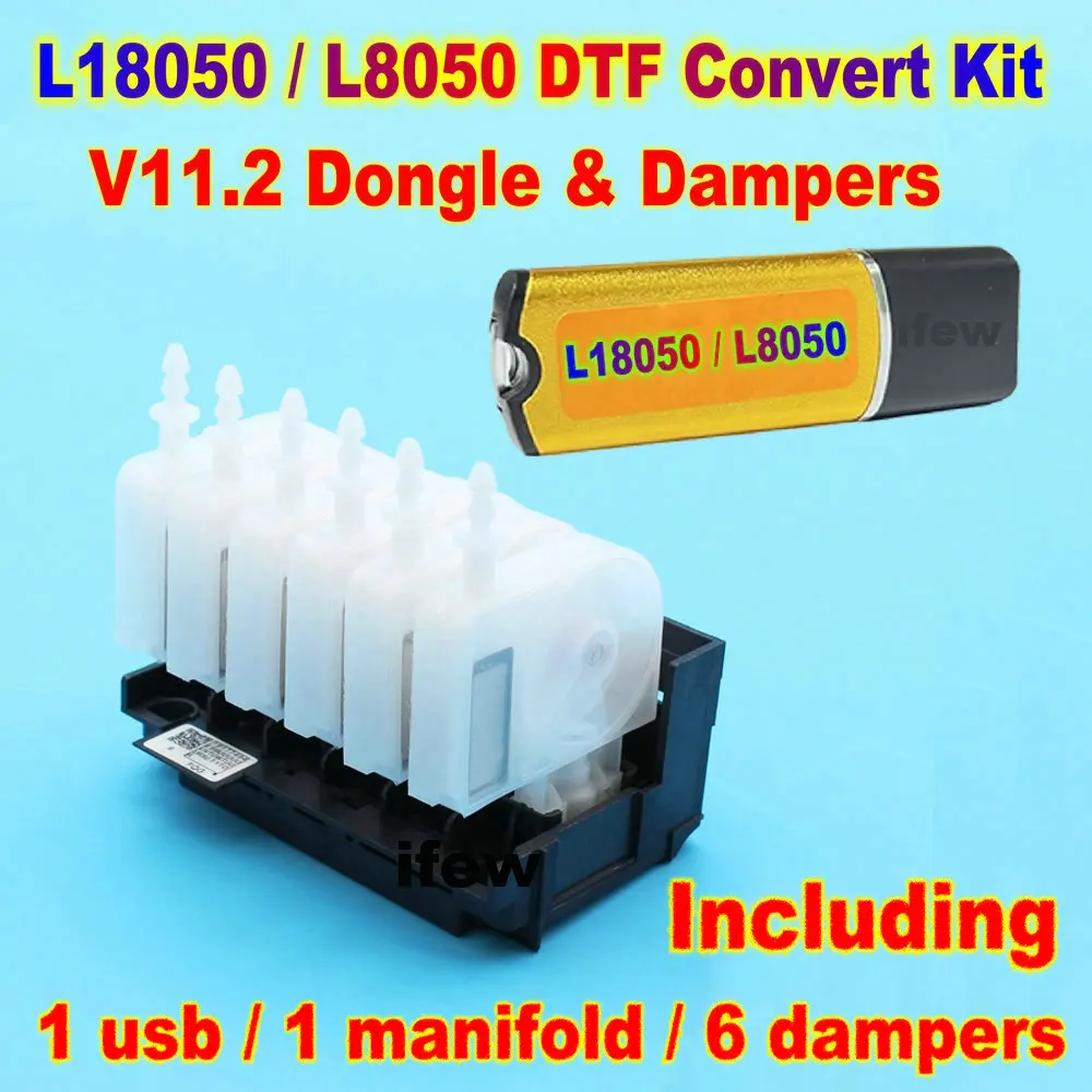 

Dtf Kit For Epson L18050 L8050 Printer Rip Software DTF Conversion Kit Manifold Damper RIP Dongle Program For Epson L1800 L18050