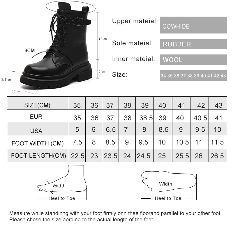 AIYUQI Ladies Boots Genuine Leather Non-slip Large Size Women Winter Boots British Style Comfortable Wool Women Snow Boots