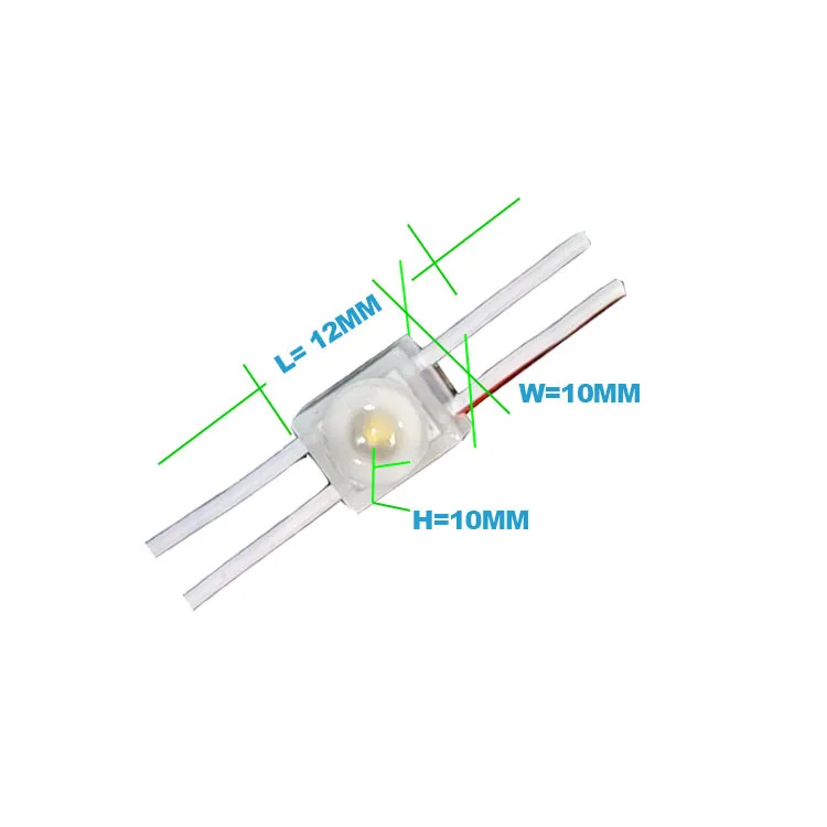 20PCS Small 1LED injection Module light lamp white /warm white DC 12V with lens Waterproof IP65