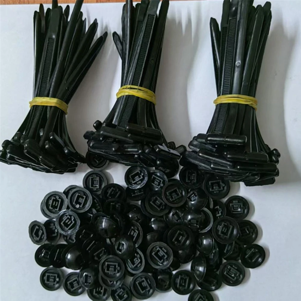 Self-Locking Nylon Zip Ties Holder Heavy Duty Plastic Cable Ties Fasteners with Pin & Button Design for Indoor and Outdoor Use