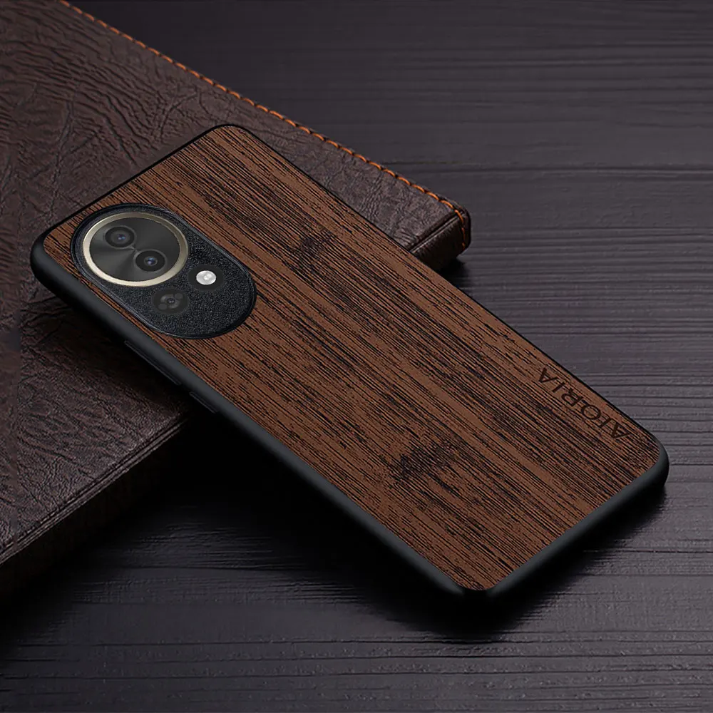 Luxury Bamboo Wood Pattern Leather Phone Case Cover