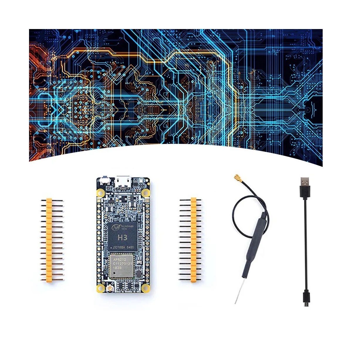 NanoPi DUO2   + Micro-USB ̺ + ׳, 512M, DDR3, Allwinner H3, WiFi, ,  ھ, IoT 