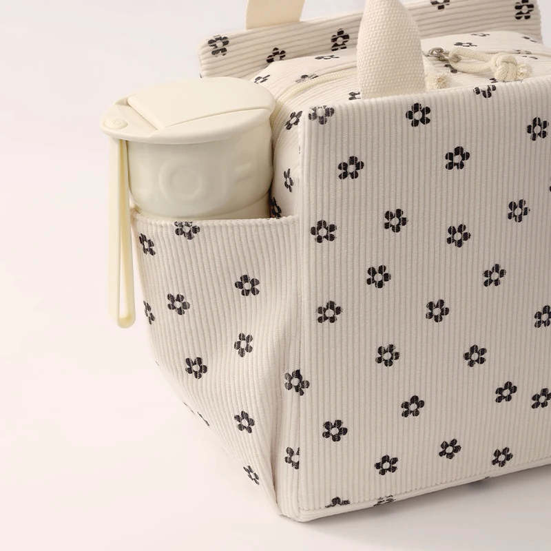 Corduroy Lunch Bag Thermal Insulation Lunch Box Storage Handbag Multifunctional Kid School Cooler Bag Picnic FoodPouch Best Sellers In Luggage, Bags