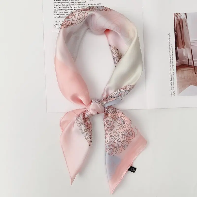 

2024, модные шарфы для женщин, шаль, Шелковый Атласный хиджаб, шарф, роскошные квадратные шали с принтом женская одежда L54