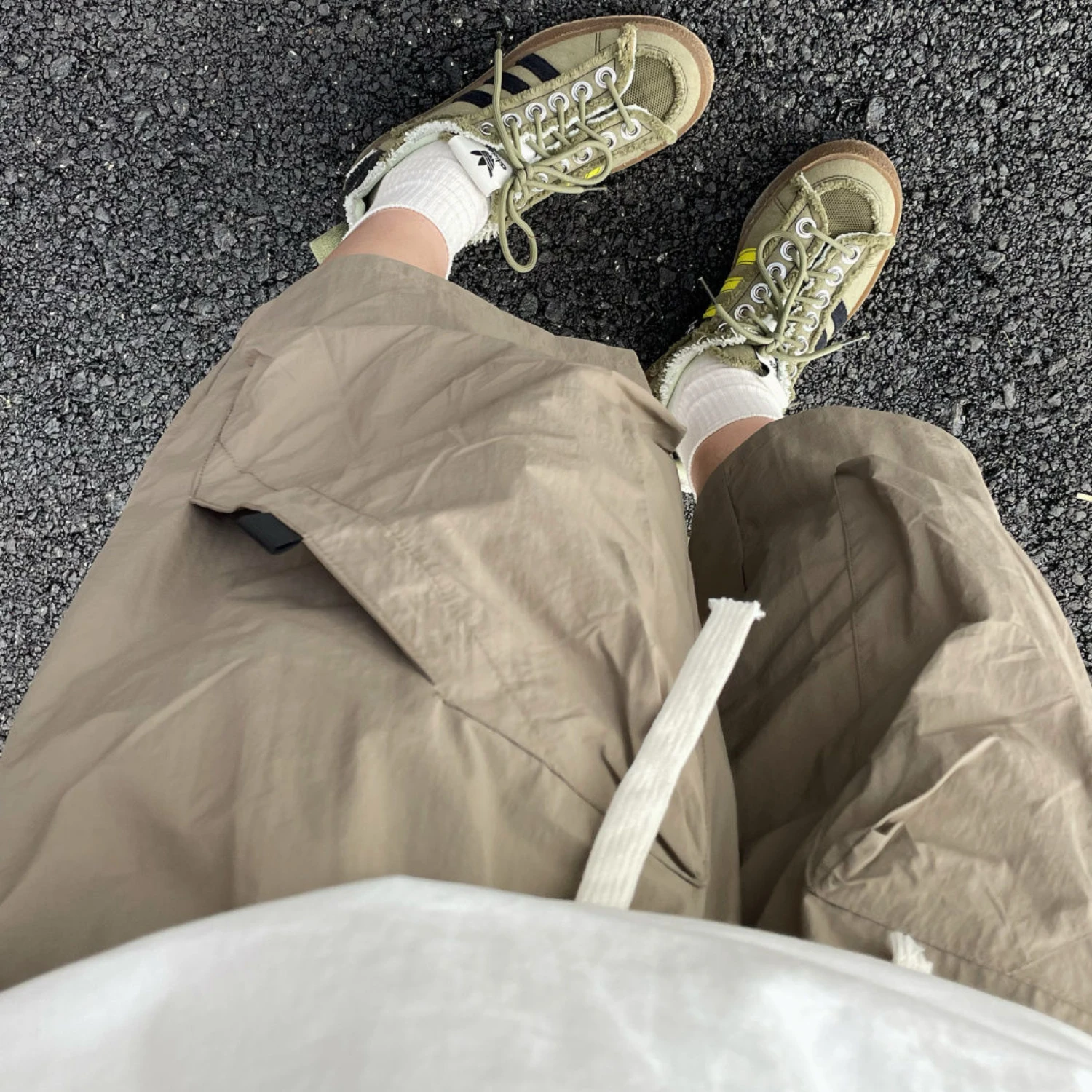 Korean Summer New Retro Large Pocket Cargo Shorts Trendy Casual Men and Women Y2K Personalized Thin Over-the-knee Cropped Pants