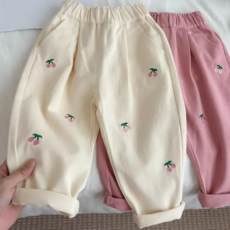 Children's Pants Kids Girls Cute Print Casual Pants