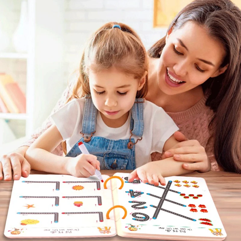 Children Montessori Drawing Toy Pen Control Training Color Shape Math Match Game Set Toddler Learning Activities Educational Toy 3