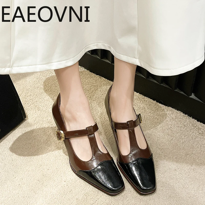 

Женские дизайнерские ботинки без шнуровки, элегантные туфли на высоком каблуке, женские туфли Мэри Джейн, новинка 2024