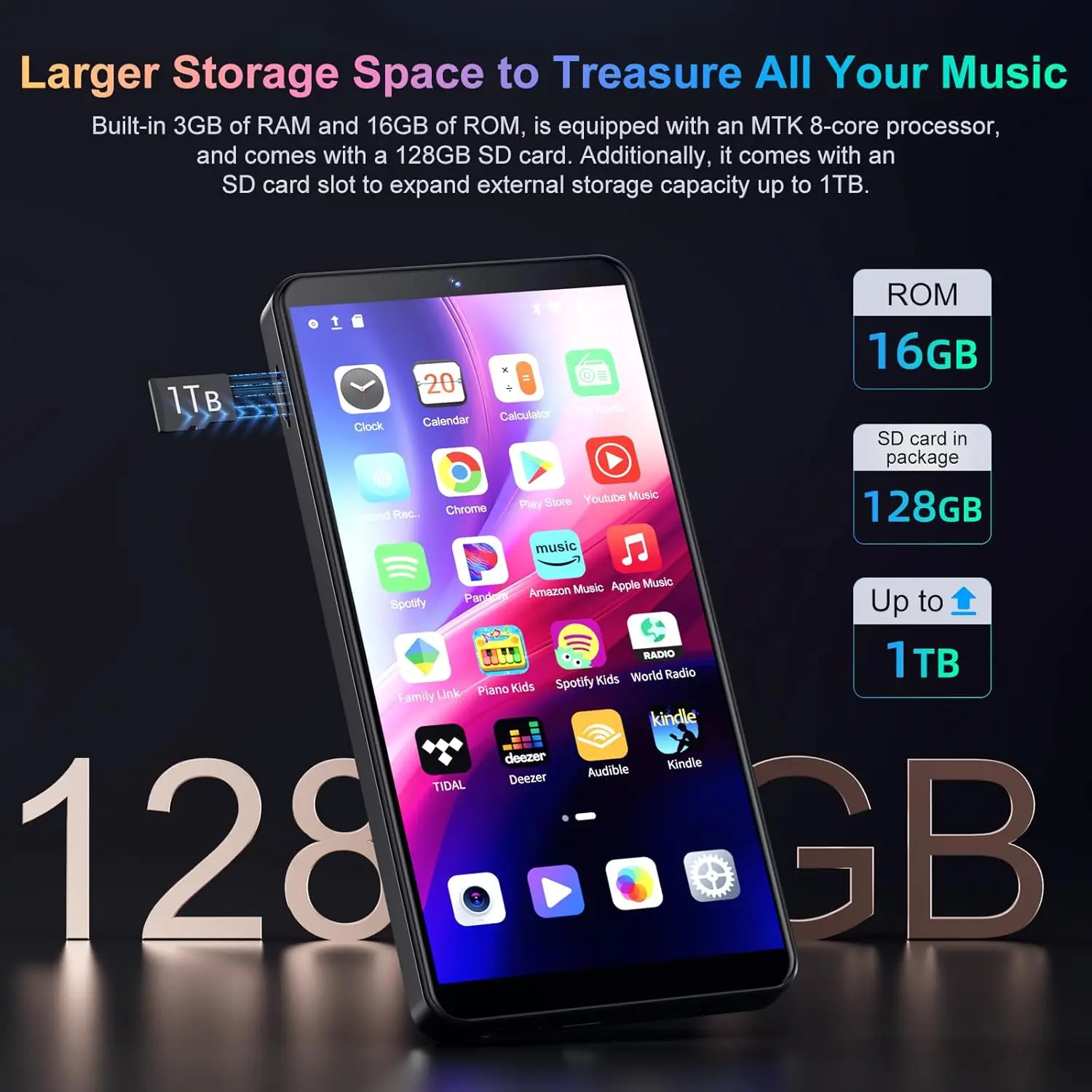 Portable WiFi MP3 MP4 Player with Bluetooth and Camera