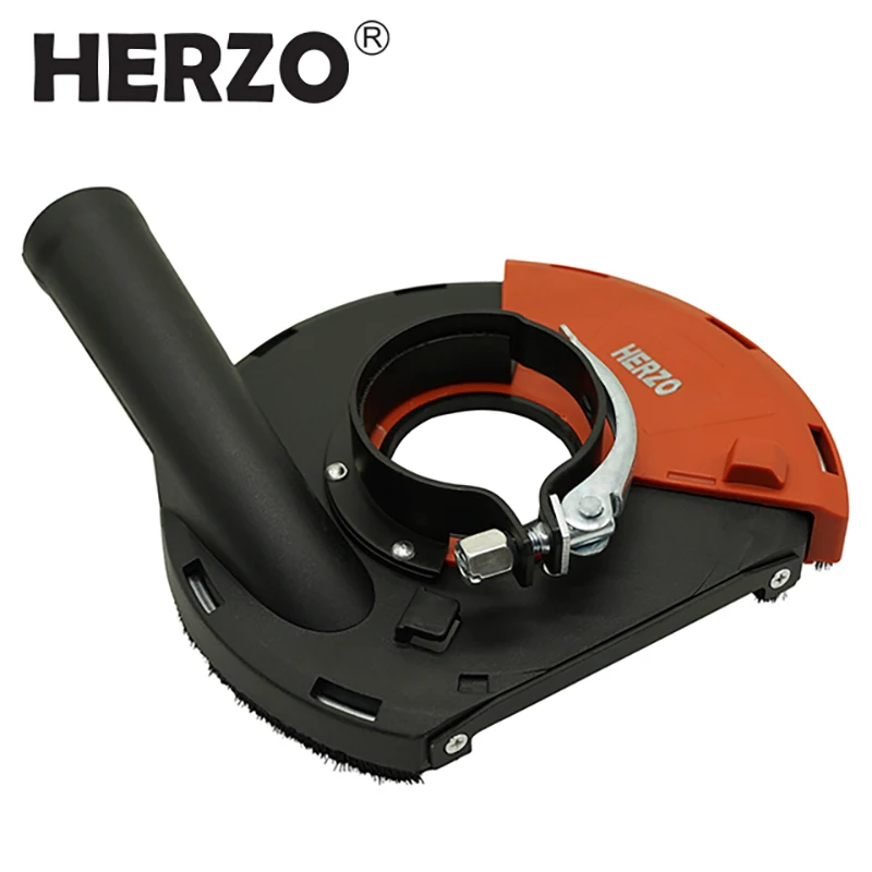 HERZO 180MM/ 7 Inch Grinding Dust Shroud For Angle Grinder Dust Collector Concrete Stone Dust Collection GT119180C