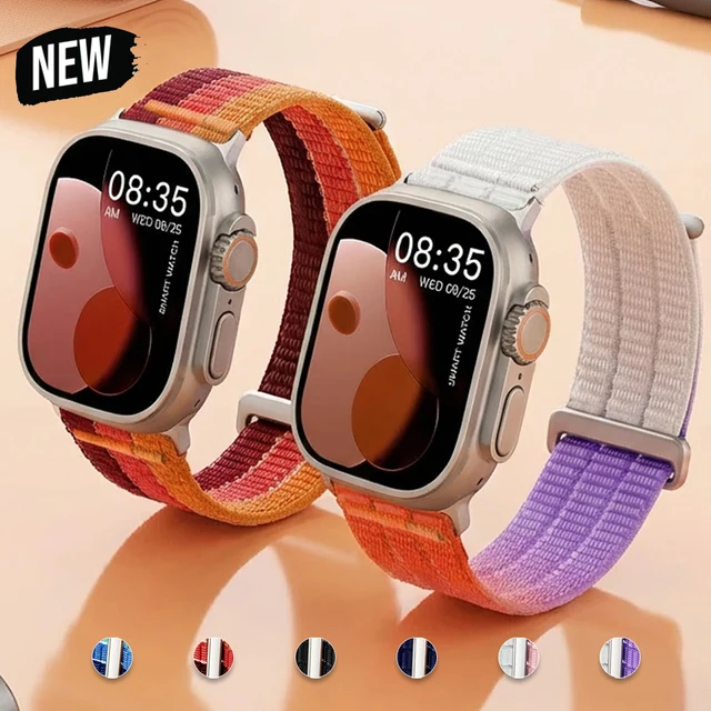 Bracelet en nylon pour Apple Watch Ultra 2 3 49mm 44mm 40mm 46mm 42 45mm, bracelet sport pour Apple Watch Series 11 10 SE3 8 9 1