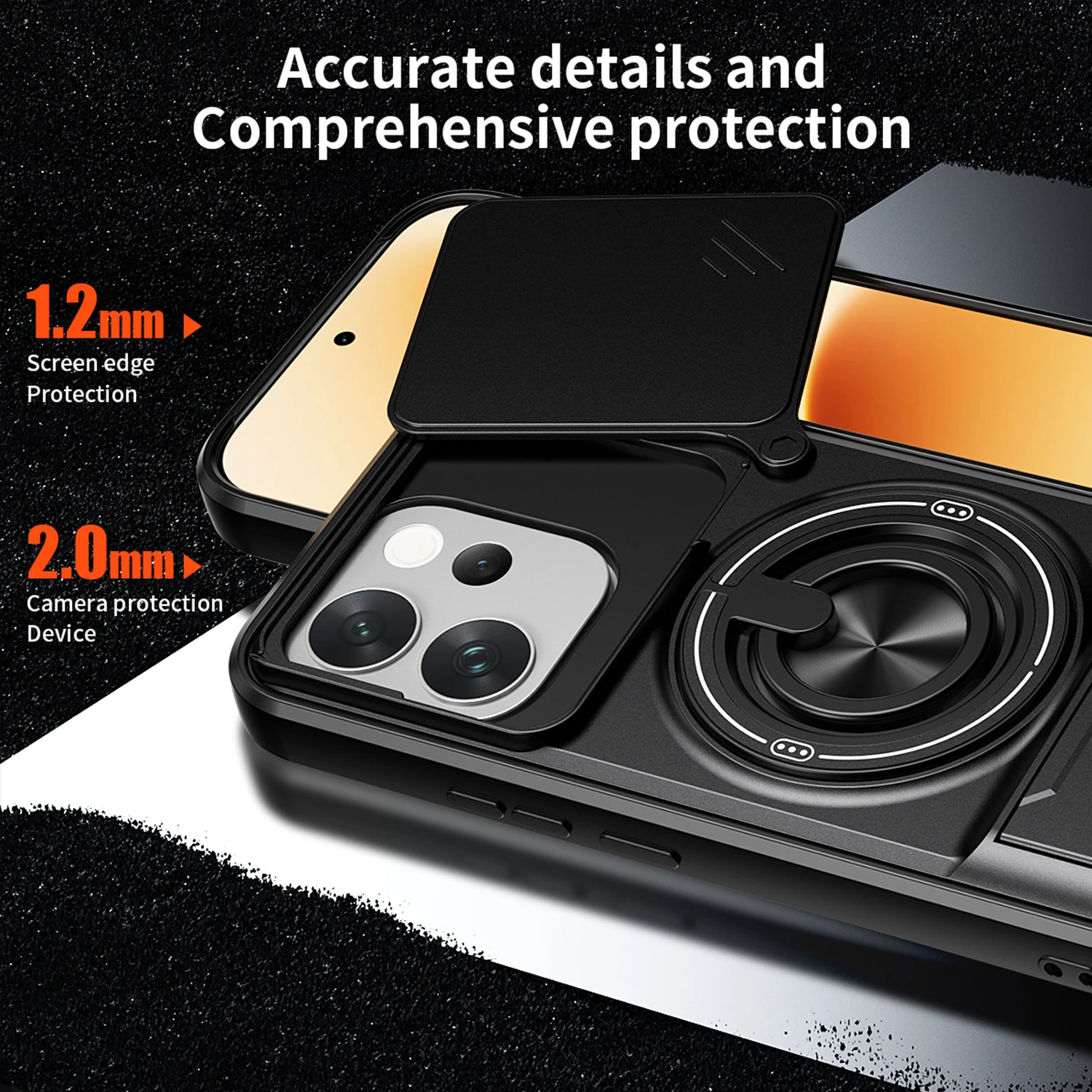 Versatile Magnetic Car Ring Holder and Full Mirror Kickstand Case