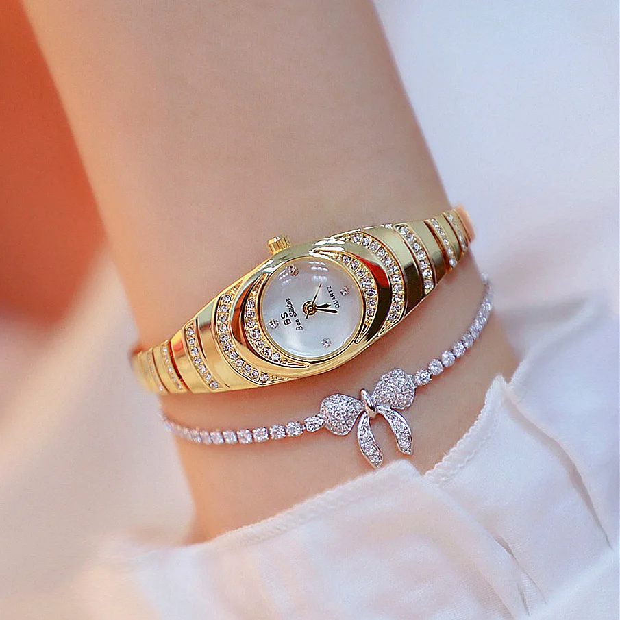 Women Watches UTHAI Female Diamond Snake Bracelet Wristwatches Women's Personalized Fashion Quartz Opening Clock Watch
