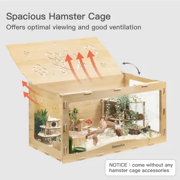 Mewoofun Large Hamster Cage Wooden Hamster Cage For Golden Hamster Small Pet Animal Size39 4 L.jpg