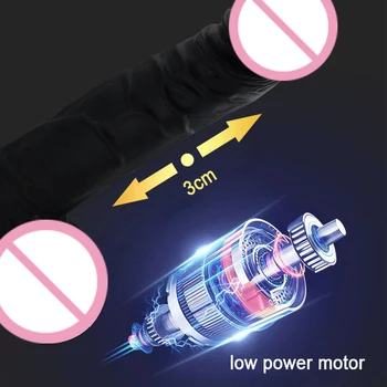 Black Dildo Vibrators for Women Heating Thrusting Swing Silicone Suction Cup Vibrating Dildo Realistic Penis Adults Sex Toys 3