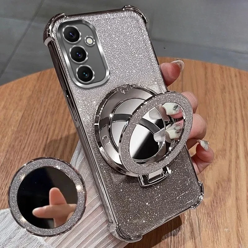 Shockproof Mirror Magnetic Holder Cover with Plating Design
