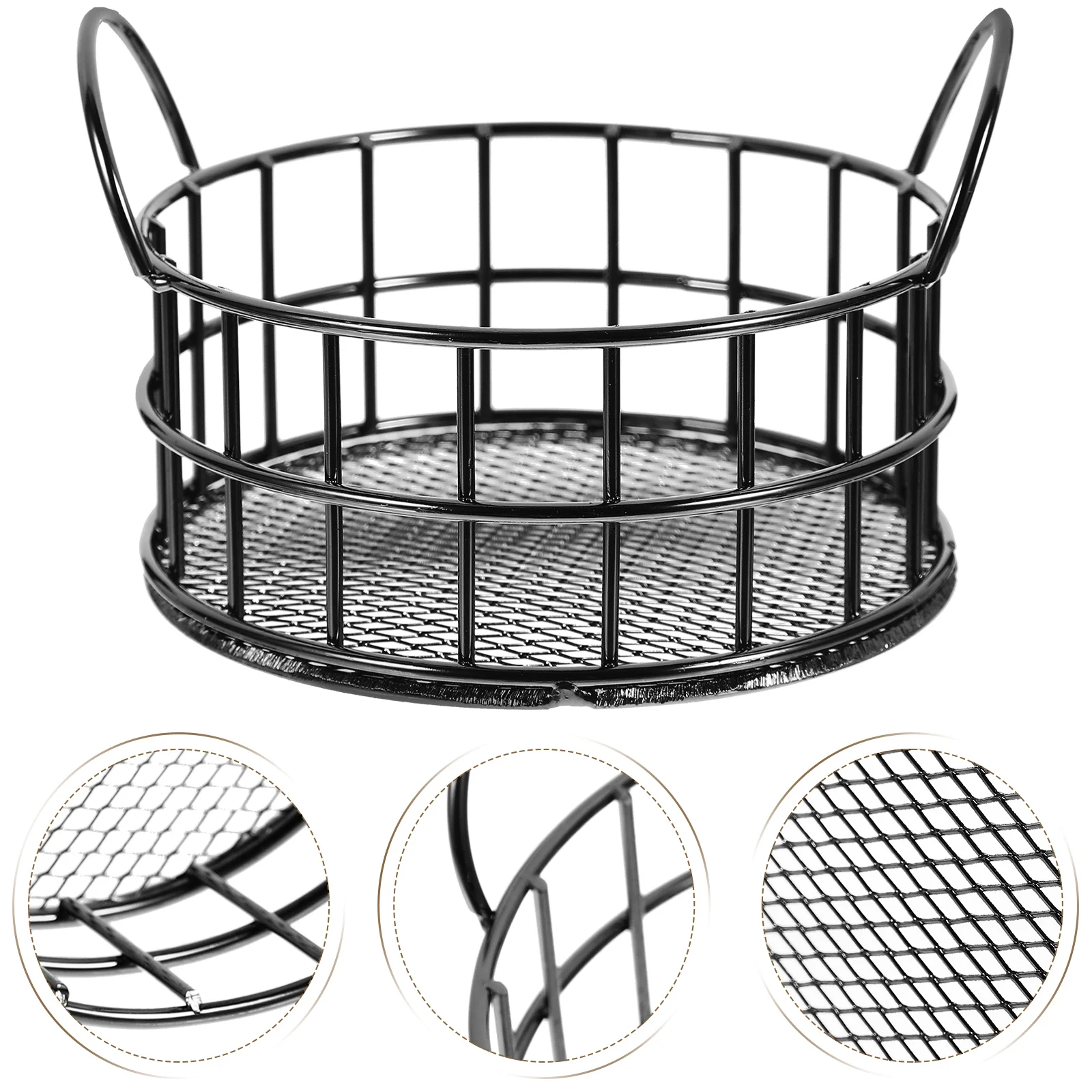 

Bailing Wire Desk Storage Box Mini Baskets for Finishing Metal Grid Fruit Supply Tabletop