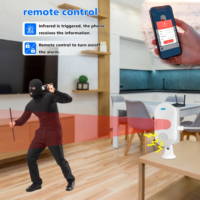 TAIBOAN WiFi Sound And Light Alarm Infrared Detector PIR Motion Alarm Sensor Smart TUYA  APP Remote Notification Security System 3