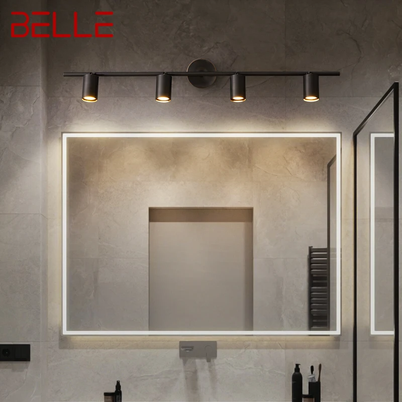

BELLE Black Brass Mirror Front Light LED Copper Sconce Lamp Classic Creative Decor for Vanity Fixture Make-up Bathroom